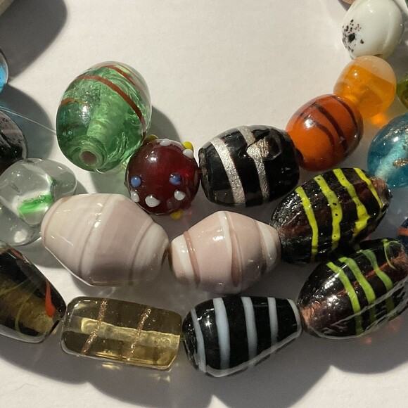 Mixed Loose Beads 50 pc Jewelry Making Artisan Murano Lampwork Glass Stone - Picture 5 of 9